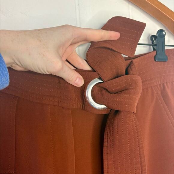 A.L.C. Lucile Trapunto-Stitched Shorts Rust Orange Drape Spring Women’s Size 0 - Picture 4 of 9